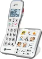 Geemarc AmpliDECT 595 schnurloses verstärktes 50 dB Schwerhörigentelefon mit Fototasten, Anrufbeantworter, Sprachansage und SOS Taste - Deutsche Version