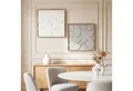 HOMCOM Wandbild mit geometrischen Mustern, Abstrakt (Wanddeko, 2 St), für Wohnzimmer, Schlafzimmer, Weiß