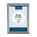 EUROPEL Klapprahmen A5 mit 25 mm Aluminium-Profil - aufklappbarer Plakatrahmen mit Gehrungsecke - Schnapprahmen für u.a. Poster, Zertifikate, Fotos & Werbemittel - Silber