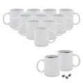 Klassik Kaffee Tasse weiß 310ml - 12er Set - Blanko Tee Kakao Becher zum Bemalen