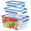 EMSA (Groupe SEB Deutschland GmbH) EMSA Clip & Close Frischhaltedosen 3-teiliges Set, Platzsparend ineinander stapelbar, Set besteht aus: 1 x 550 ml, 1 x 1 Liter, 1 x 2,2 Liter - Dosen 508566