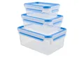 Emsa Müslischale CLIP & CLOSE Frischhaltedosen 3er Set, Blau, 0,55 / 1,0 / 2,2 L