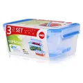 Emsa 508566 Rechteckige Frischhaltedosen mit Deckel, 0,55/1,0/2,3 L  (1er Pack)