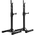 Tectake Langhantelablage  Multifunktional Obere Ablage 12 Fach Höhenverstellbar  49 x 46 x 157 cm Schwarz