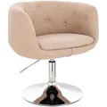 Svita Cocktailsessel, Beige, Textil, Rund, 55x78x61 cm, Wohnzimmer, Sessel, Polstersessel