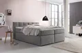 Möbelfreude Boxspringbett Boxspringbett Valina 100x200 cm Hellgrau H3, 100x200 cm Hellgrau H3 niedriges Kopfteil 90 cm Ideal für Dachsschräge