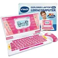 VTech Explorer Laptop Pro Pink I Lernlaptop mit 164 Spielen I Bilingual Deutsch Englisch I 8 Lernkategorien Lesen Rechnen Wissenschaft Musik Logik I LCD‑Display I QWERTZ Tastatur I Kinder ab 6 Jahre