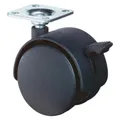 BS Rollen Kunststoffdoppelrolle mit Feststeller Rad-Ø 50 mm Tragfähigkeit 40 kg mit Anschraubplatte Polyami... (F85.050.PL)