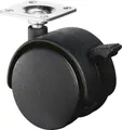 BS Rollen Kunststoffdoppelrolle mit Feststeller Polyamid Anschraubplatte 40 kg - F85.050.PL