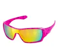 Metamorph Kostüm 80er Disco Brille neon-pink - Fasching Karneval, Crazy! Cool! Schrill! Verspiegelte Brille in Leuchtfarben