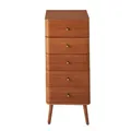 Calicosy Kommode mit 5 Schubladen mit abgerundeten Kanten und Füßen aus Holz – Höhe 100 cm – Retro-Stil und elegant – Kollektion Karl
