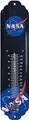 LANOLU Blechschild Thermometer NASA Merchandise - NASA Geschenke für Science Fans zum Geburtstag - NASA Thermometer aussen analog mit Meatball Logo - retro Deko, 7x28 cm