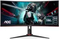 AOC CU34G2X/BK - LED-Monitor - gebogen - 86 cm (34") - 3440 x 1440 WQHD - VA - 300 cd/m² - 3000:1 - 1 ms - 2xHDMI, DisplayPort - Lautsprecher - Schwarz [Energieklasse G]