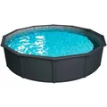 Steinbach Stahlwandpool Set Nuovo de Luxe II Ø 360 x 120 cm, anthrazit/grau