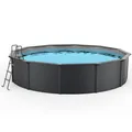 Steinbach Aktionsangebot Stahlwand Swimming Pool Set "Nuovo de Luxe" inkl. Pool Starterset Chlor, anthrazit / silbergrau, Ø 360 x 120 cm