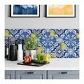 K&L Wall Art Fliesenaufkleber selbstklebend Wandschutz Sticker Set Sizilien Zitrone Italien Gelb blau 20 cm x 20 cm