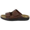 Beck Herren-Pantolette Ben mit Klettverschluß Hausschuh braun 39 EU