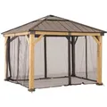 Sunjoy Zedernholz Gazebo Netz 273 cm x 273 cm Khaki