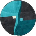 Erwin Müller Badematte Badematte "Athen", Höhe 20 mm, rund, Grafik/gemustert blau rund | 90 cm x 90 cm x 20 mm