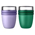 Mepal | Lunchpot Mini Ellipse Mixed | Vivid Lilac & Vivid Green | 300 ml & 420 ml | praktischer Reisebecher | Joghurtbecher To Go | geeignet für