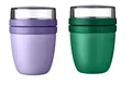 Mepal - Lunchpot Mini Ellipse Mixed - Vivid Lilac + Vivid Green – 300 ml praktischer Reisebecher, Joghurtbecher, To go Becher – Geeignet für Tiefkühler, Mikrowelle und Spülmaschine, 420 ml, 12497