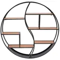 Runde Wandregal - Divit - 6 Regale - Durchmesser 68 Cm - Struktur Aus Metall Und Holz