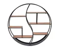 Divit Regal Wandregal rund Holz mit Metallrahmen und 6 Ablagen 68cm Durchmesser RE