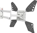 Barkan lange Weiß TV Wandhalterung, 13 - 80 Zoll Schwenkbar / Neigbar / Vollbewegung flach & curved Fernseher TV Halterung, hält bis 50Kg, extra langer Auszug, für LED OLED LCD, Max. VESA 600x400