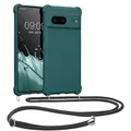 kwmobile Necklace Case kompatibel mit Google Pixel 7 Hülle - Cover mit Kordel zum Umhängen - Silikon Schutzhülle Petrol