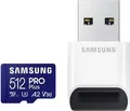 Samsung PRO Plus MB-MD512SB - Flash-Speicherkarte - 512 GB - A2 / Video Class V30 / UHS-I U3 / Class10 - microSDXC UHS-I - Blau