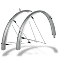 SKS GERMANY BLUEMELS Basic 28" 55MM Silver Set Schutzblech-Set, Fahrradzubehör (aus robuster Sandwich-Konstruktion, ASR-Sicherheitssystem, V-Streben mit Festbrücken für Flexible Anpassung), Silber