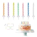 Relaxdays Geburtstagskerzen, 152-teiliges Kerzenset mit Haltern, Kuchenkerzen für Geburtstagsdeko, Partykerzen 6cm, Bunt