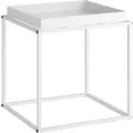Tectake Beistelltisch Cambridge Stahl Mit Ablage In Tablettform  40 x 40 x 44 cm Weiß