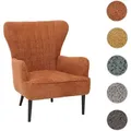 Lounge-Sessel HWC-K37, Cocktail-/Ohrensessel Polsterstuhl Retro Vintage Stoff Chenille (500g/m2) Öko-Tex ~ orange