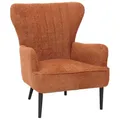 Mendler Lounge-Sessel HWC-K37, Cocktail-/Ohrensessel Polsterstuhl Retro Vintage Stoff Chenille (500g/m²) Öko-Tex - orange