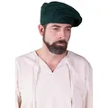 Burgschneider Mittelalter Barett Harald aus Wolle - Historische Landsknecht Mütze - Renaissance Kopfbedeckung für LARP, Cosplay & Mittelaltermarkt