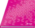 Leitz WOW Notizbuch A5 kariert, Hardcover, 160 Seiten, 80 Blatt FSC-zertifiziertes Papier 80 g/m², Hochwertiger laminierter Einband, Fadenheftung, Für Büro, Schule oder als Tagebuch, Pink, 46281023