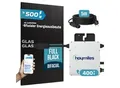 SUNNIVA® 500W Balkonkraftwerk BIFAZIAL FULLBLACK komplett Steckdose HOYMILES 400 Watt Wechselrichter, PV Solaranlage Komplettset, 1x 500W N-Type Glas Bifacial Solarmodule, 5m Kabel