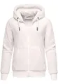 REPUBLIX Damen Teddy Sweatjacke Plüsch Hoodie Pullover Zipper Jacke RD-015 Cremeweiß M
