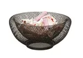 Lifestyle & More Moderner Obstkorb aus Metall, schwarze Obstschale doppelwandig, Obstaufbewahrungskorb, Multifunktionaler Obstkorb 25x13 cm