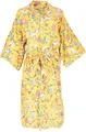 GURU SHOP Kimono im Japan Style, Handbedruckter Oversize Baumwoll Kimono Mantel, Kimonokleid - Gelb, Damen, Size:S/M