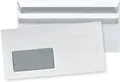 Kuvert 100x DIN lang=110x220mm, mit Fenster, weiß, Selbstklebung 1549912-XX