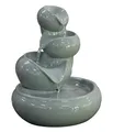 Dehner Zimmerbrunnen Malahi, Wasserspiel Kaskade, Ø 21,5 cm, Höhe 24.5 cm, Keramik, grau