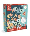Hape Magnetische Buchstaben – 70 Bunte Magnetbuchstaben aus Holz, Alphabet-Lernspielzeug für Schreibübungen und Sprachförderung, Fördert die Feinmotorik, ab 3 Jahren