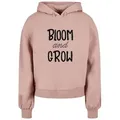 Merchcode Kapuzenpullover Merchcode Damen Ladies Spring - Bloom and grow Oversized Hoody (1-tlg) rosa 3XL