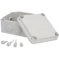 Aufputz-Abzweigdose IP65 mit Schraubdeckel 108 x 108 x 64 mm grau  Schalterdosen