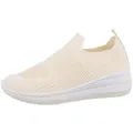 Ital-Design Damen Low-Top Freizeit Sneaker (85960403) Keilabsatz/Wedge Sneakers Low in Beige beige|braun 38 EU