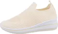 Ital-Design Damen Freizeitschuhe Textiloptik Sneakers Low 85960406 Beige Gr. 38