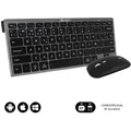 Subblim OCO020 Kabellose Tastatur- und Maus-Kombination, Kompaktes Multi-Device-Set/Grau - Silber