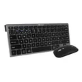 SUBBLIM Tastatur mit Bluetooth-Maus + 2,4 G Combo für mehrere Geräte, kompakt, grau, schwarz, Kombi, Design Ergo und leise, Funktionssteuerung